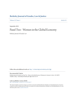 Panel Two - Women in the Global Economy