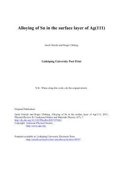 Alloying of Sn in the surface layer of Ag(111)