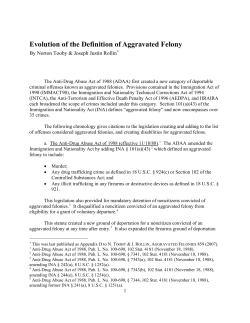 Evolution of the Definition of Aggravated Felony