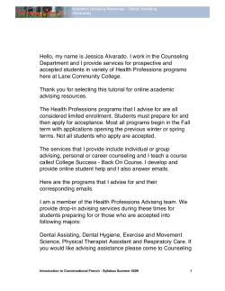 Hello, my name is Jessica Alvarado. I work in the Counseling