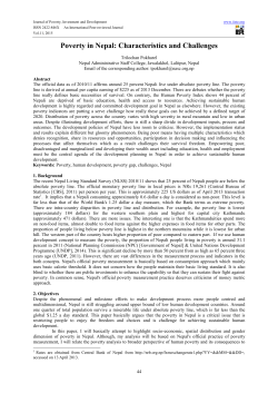Poverty in Nepal: Characteristics and Challenges