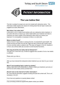 Low Iodine Diet - Torbay and South Devon NHS Foundation Trust