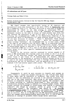 AP endonucleases and AP lyases