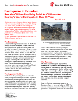 Read our Ecuador Earthquake Fact sheet