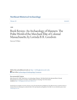 Book Review: An Archaeology of Manners: The Polite