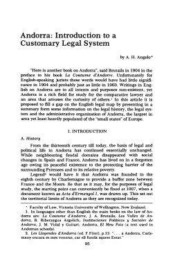 Andorra: Introduction to a Customary Legal System