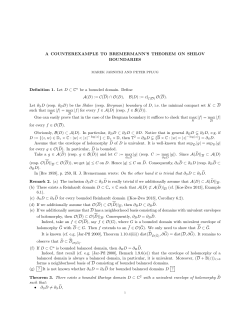 A COUNTEREXAMPLE TO BREMERMANN`S THEOREM ON