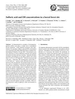 Atmospheric Chemistry and Physics Sulfuric acid and OH