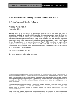 The Implications of a Graying Japan for Government Policy