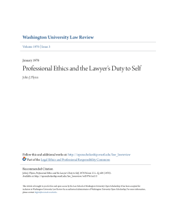 Professional Ethics and the Lawyer`s Duty to Self