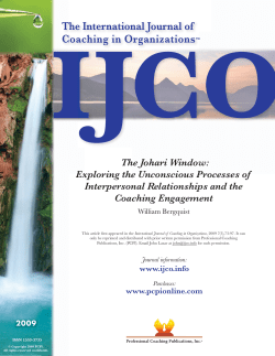 The Johari Window - ICF Research Portal