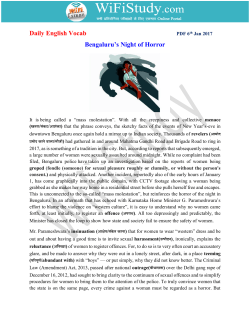 Daily English Vocab Bengaluru`s Night of Horror