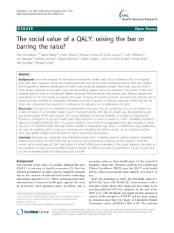 The social value of a QALY: raising the bar or barring the raise