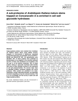 A sub-proteome of Arabidopsis thaliana mature