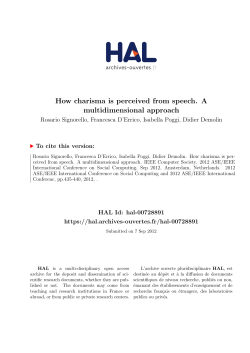How charisma is perceived from speech. A multidimensional