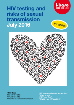 Guide to HIV testing and risks of sexual transmission - HIV i-Base
