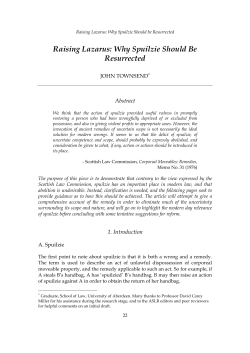 Raising Lazarus: Why Spuilzie Should Be Resurrected