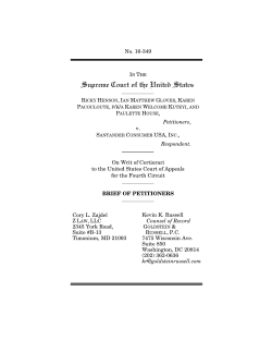 No. 16-349 Petitioners, v. Respondent. On Writ of Certiorari to the
