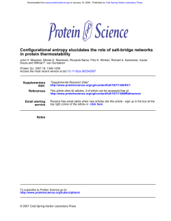 in protein thermostability Configurational entropy elucidates the role