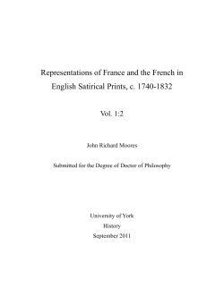 Representations of France and the French in English Satirical Prints