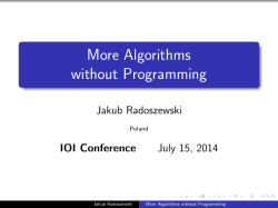 More Algorithms without Programming