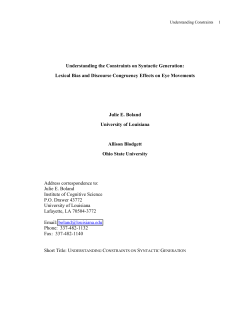 Eye Movements and Linguistic Anomalies