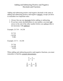 Adding and Subtracting Positive and Negative Decimals and Fractions
