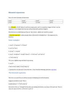 Binomial expansions