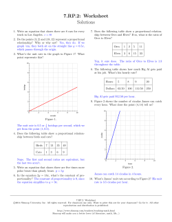7.RP.2: Worksheet Solutions
