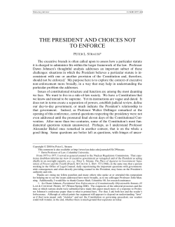 The President and Choices Not to Enforce