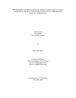 i MECHANISMS AND IMPLICATIONS OF SODIUM LOSS IN SWEAT