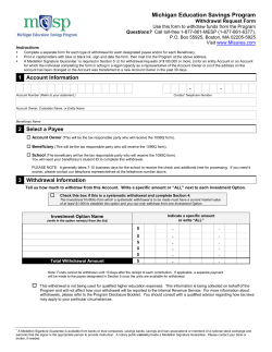 Withdrawal Form - Michigan Education Savings Program