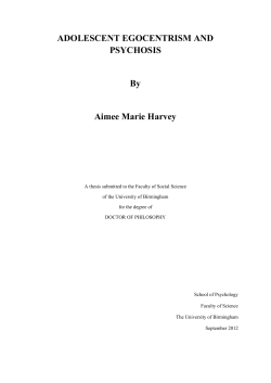 adolescent egocentrism and psychosis