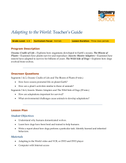 dapting to the World: Teacher`s Guide