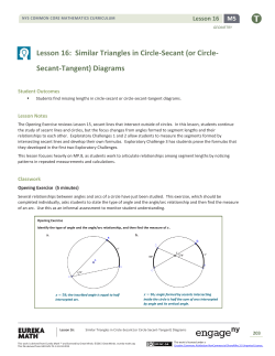Lesson 16: Similar Triangles in Circle-Secant (or Circle