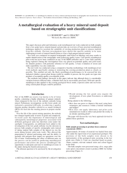 A metallurgical evaluation of a heavy mineral sand deposit