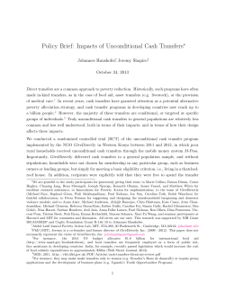 Policy Brief: Impacts of Unconditional Cash Transfers