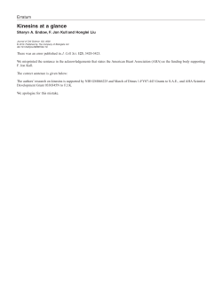 Kinesins at a glance - Journal of Cell Science