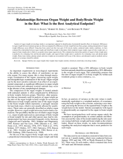 Relationships Between Organ Weight and Body/Brain Weight in the
