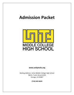 Admission Packet - Unity Middle College High School