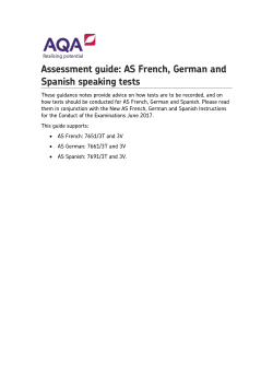 AS level MFL AS French, German and Spanish speaking tests