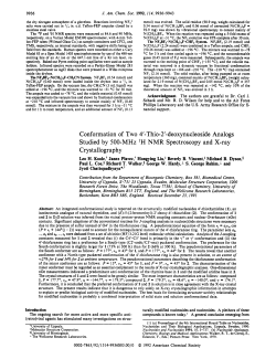 Conformation of two 4`-thio-2`-deoxynucleoside analogs studied by