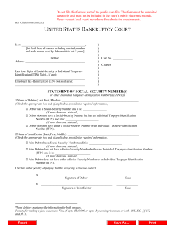 Statement of Social Security Numbers