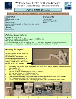 Recipe sheet - Wellcome Trust Centre for Human Genetics