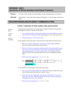 DIVISION 5.NF.3 Quotients of Whole Numbers that Equal Fractions