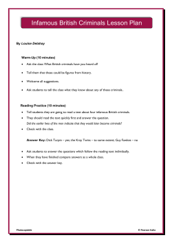 Infamous British Criminals Lesson Plan