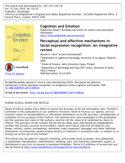 Perceptual and affective mechanisms in facial expression
