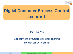 Digital Computer Process Control Lecture 1