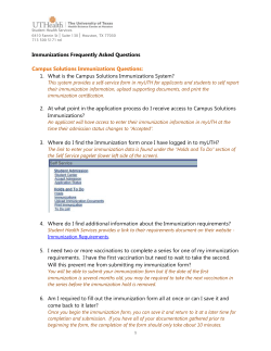 Immunizations Frequently Asked Questions Campus Solutions