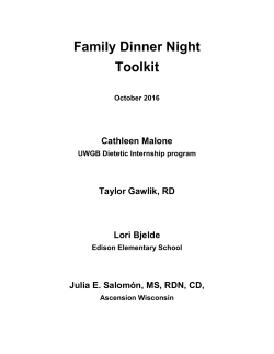 Family Dinner Night Toolkit - The Weight of the Fox Valley